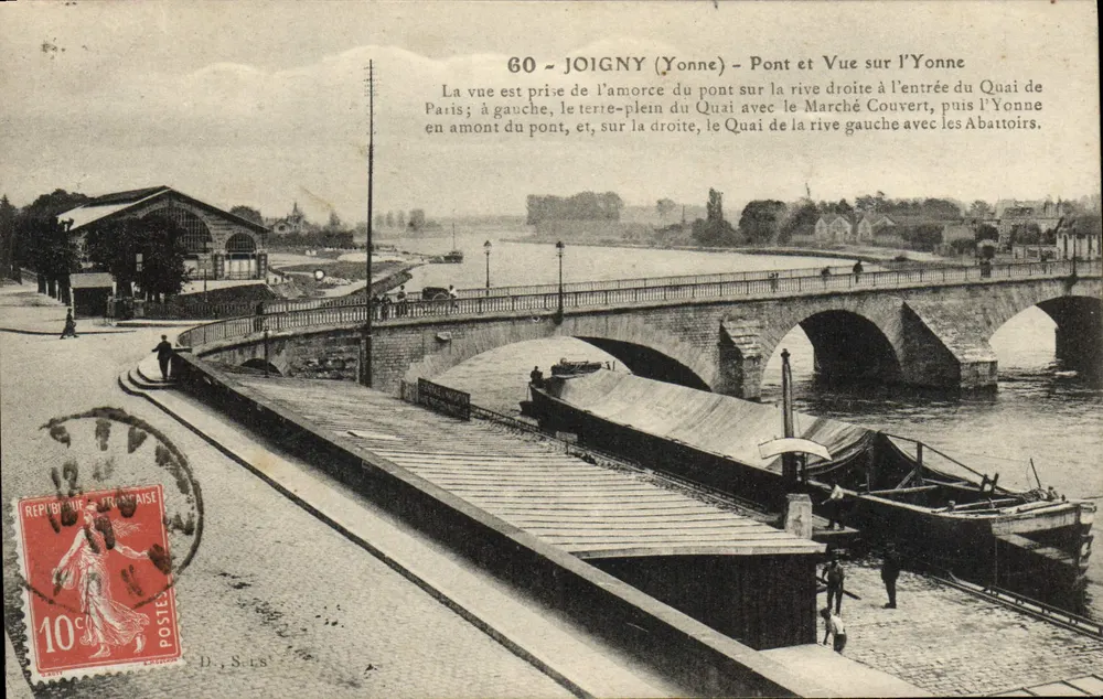 Joigny (Yonne) - Brücke und Blick über die Yonne — Verlag D. S. L. S. - Vorderseite