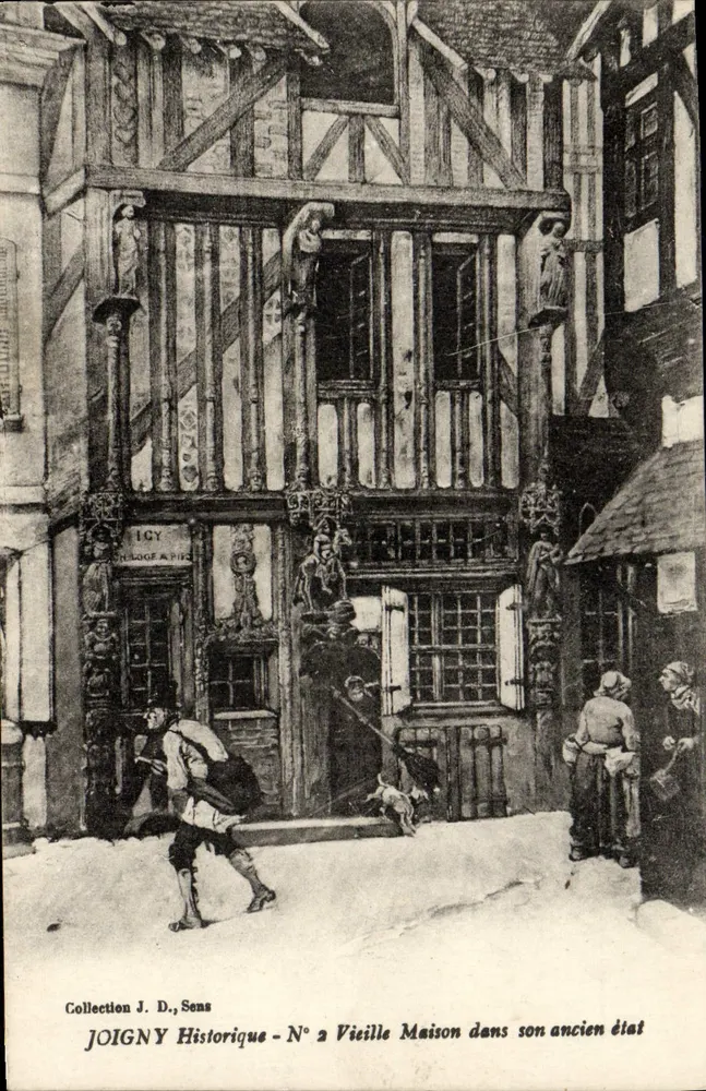 Joigny Historisch - N° 2 Altes Haus in seinem ursprünglichen Zustand — Sammlung J. D., Sens - Vorderseite
