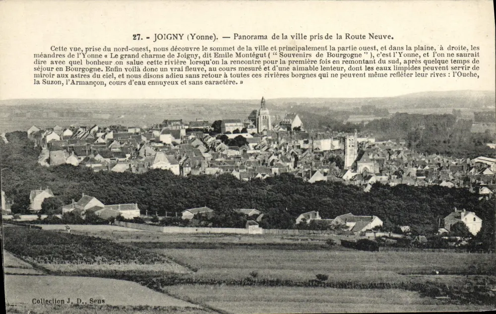 Joigny (Yonne) — Panorama der Stadt vom Route Neuve — Sammlung J. D., Sens - Vorderseite