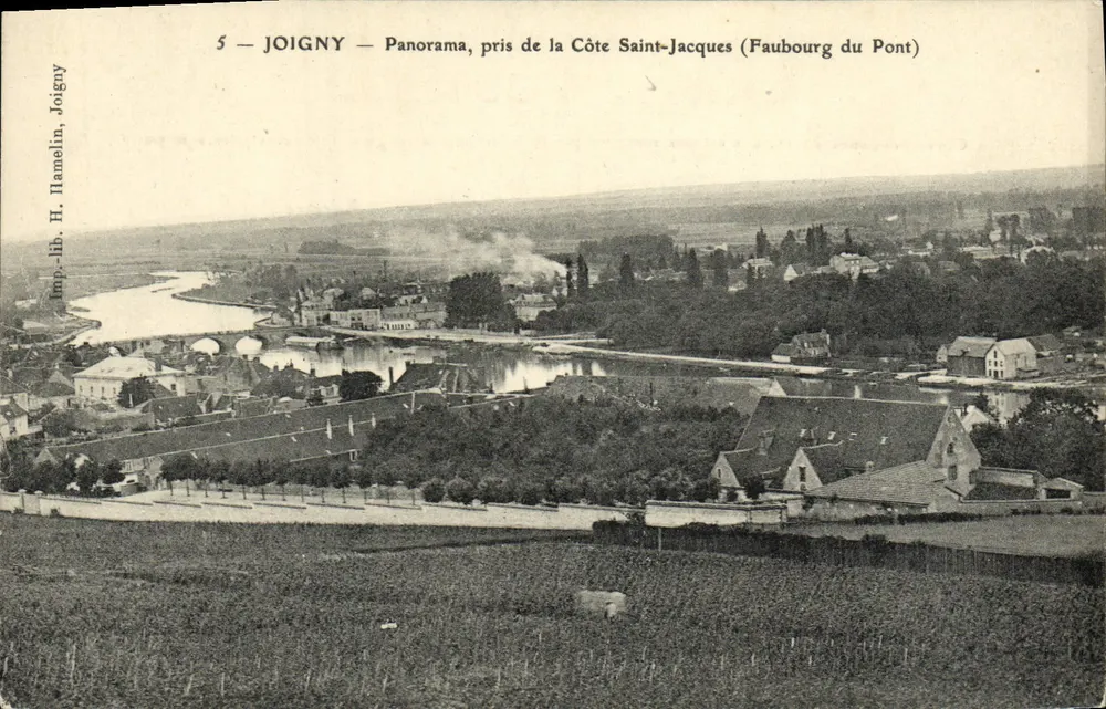 Joigny — Panorama aus der Côte Saint-Jacques (Faubourg du Pont) — H. Lamelin, Joigny - Vorderseite