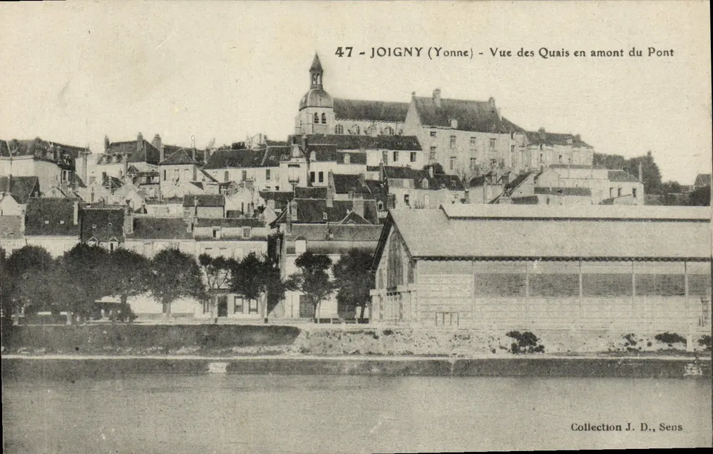 Joigny (Yonne) — Blick auf die Ufer oberhalb der Brücke — Sammlung J. D., Sens - Vorderseite