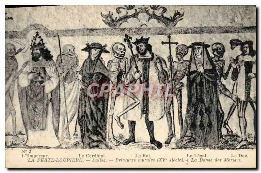 La Ferte-Loupière — Kirche — Wandmalereien (15. Jahrhundert), « Die Totentanz » — N° 2 - Vorderseite