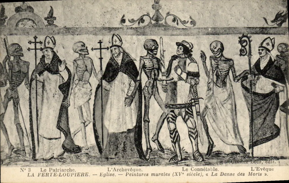 La Ferté-Loupière — Kirche — Wandmalereien (15. Jahrhundert), « Die Totentanz » — Verlag Camille Loup - Vorderseite