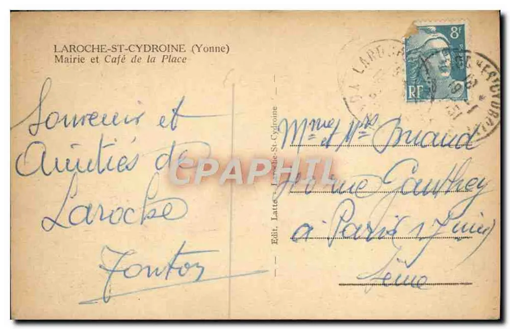 Rue de la République — Laroches-St-Cydroine (Yonne) — Laroche-St-Cydroine-Ausgabe - Rückseite