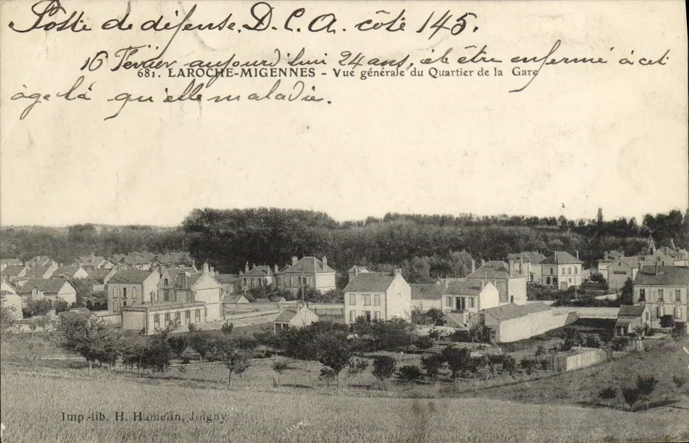 Laroche-Migennes — Allgemeiner Blick auf das Bahnhofsviertel — Imp-lib. H. Hamelin, Jūigny - Vorderseite
