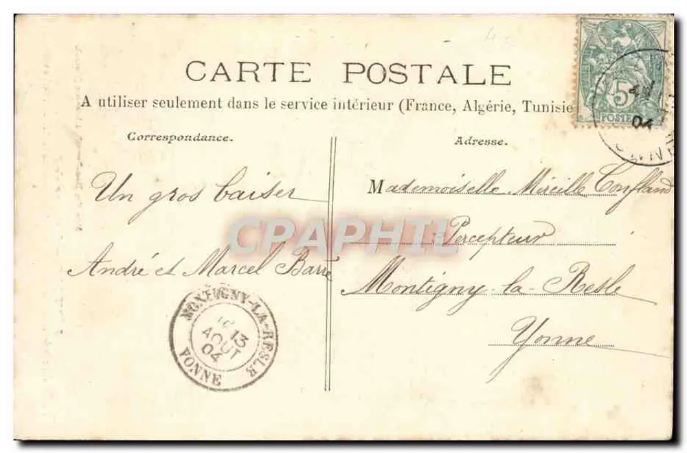 Lézinnes — Innenansicht der Kirche — Mme Vve Blatt-Barrault, in Lézinnes (Yonne) - Rückseite