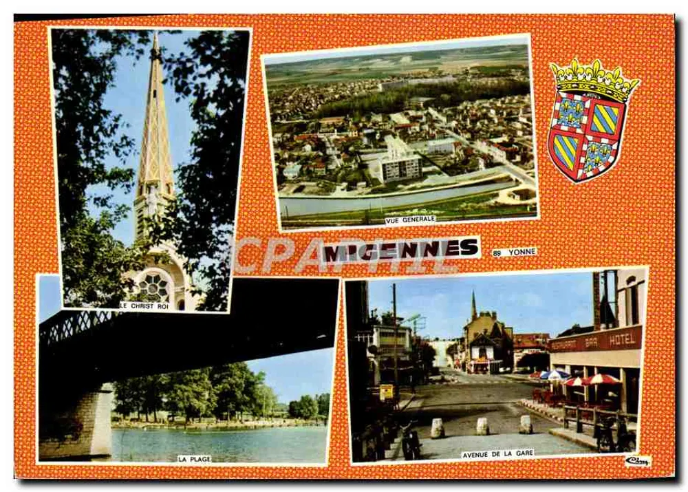 Migennes — Allgemeiner Blick, Kirche Christus König, die Bucht, Avenue de la gare — Verlag: Châtenay - Vorderseite
