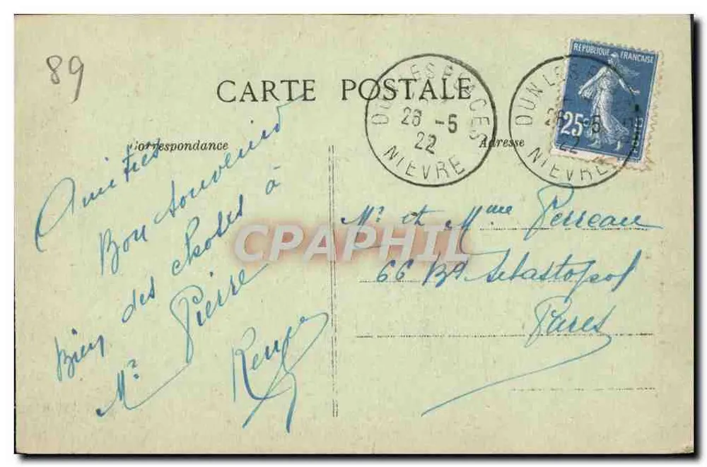 In Morvan — La Pierre Qui-Vire — Treppenweg zum Calvary — A. Duciel, Verleger, Saulieu - Rückseite