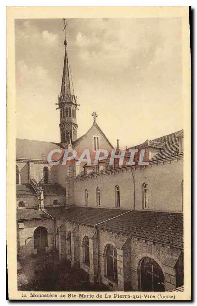 Kloster Ste-Marie de La Pierre-qui-Vire (Yonne) — Ansicht des Kreuzgangs und Turms — Verleger H. Piat-Henin & Cie, Toulouse - Vorderseite