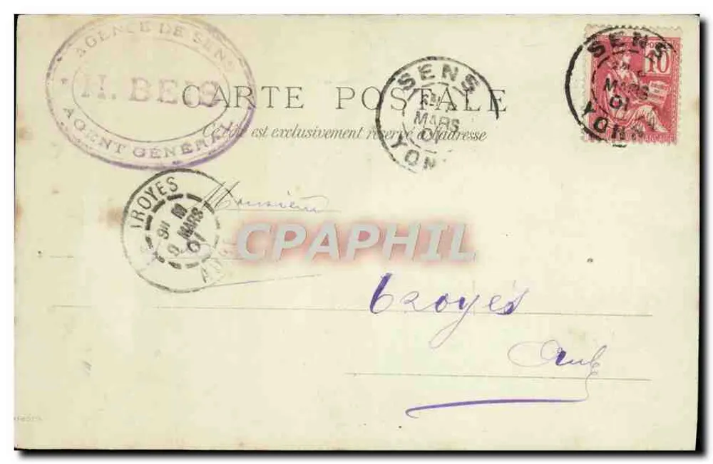 Rosette der Nordseite der Kathedrale von Sens — Konzert Celeste — H. Beis, allgemeiner Agent in Sens - Rückseite