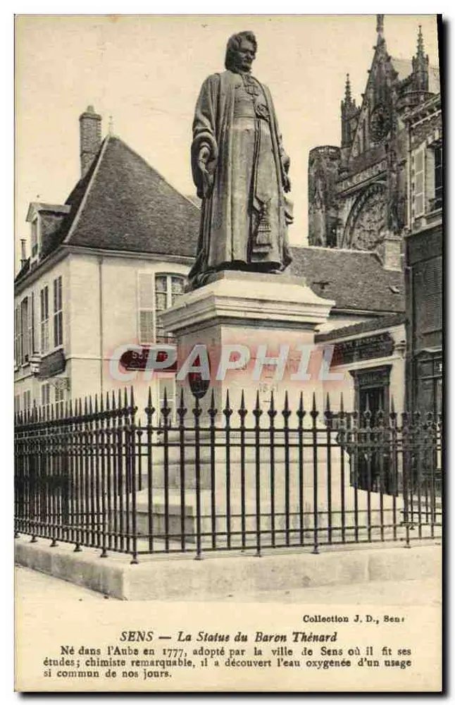 SENS — Die Statue des Barons Thénard — Sammlung J. D., Sens - Vorderseite