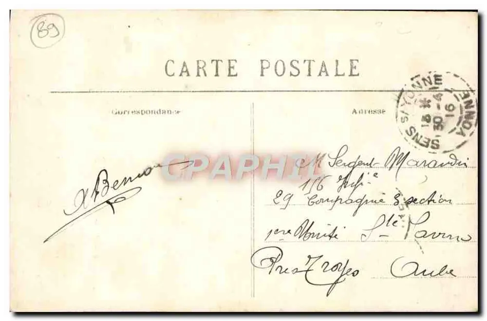 Sens — O Hotel de Ville — editor Liche Rigoureau, n°37 - Verso