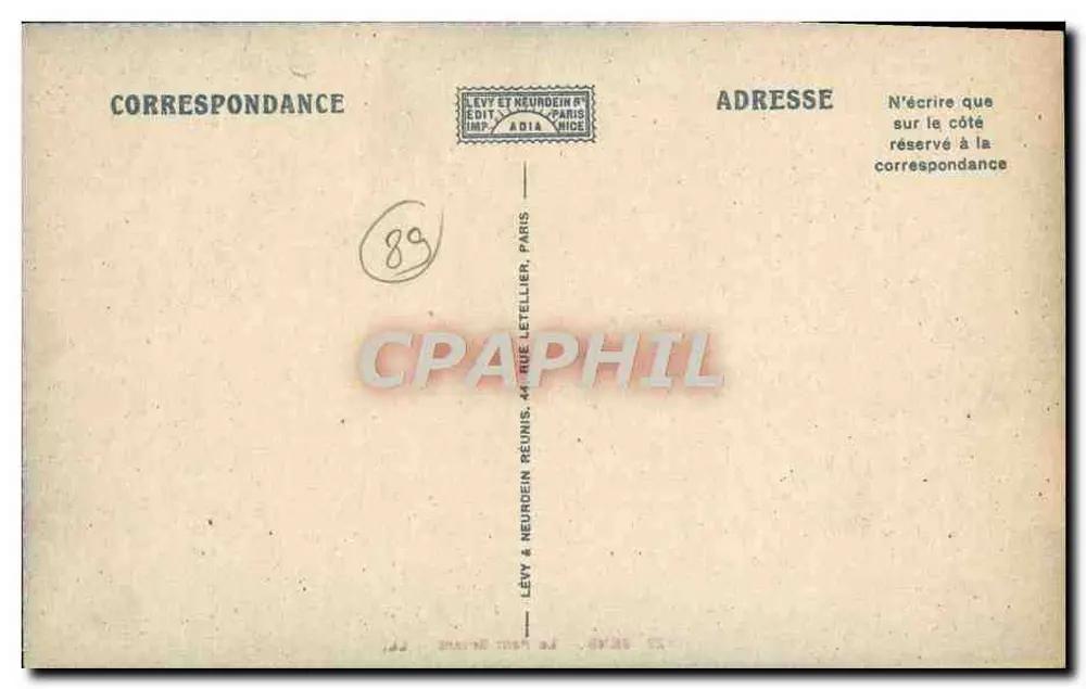 Sens - O Ponte Bruant — editor Lévy & Neurdein, n° 127 - Verso