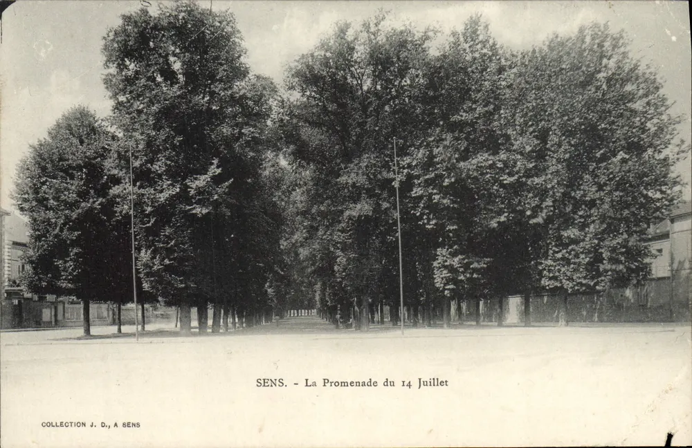 SENS - La Promenade du 14 Juillet — éditeur COLLECTION J. D., A SENS - Vorderseite