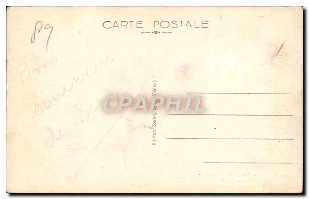 SENS — As margens do Yonne — Conflito da Vanne — Edição Coulet, Yonne - Verso