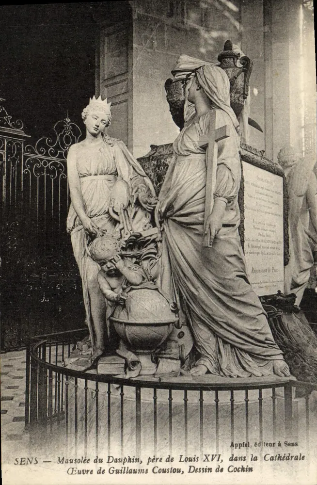 SENS — Mausoleum des Dauphins, Vater von Ludwig XVI, in der Kathedrale — Werk von Guillaume Cousiou, Zeichnung von Cochin - Vorderseite