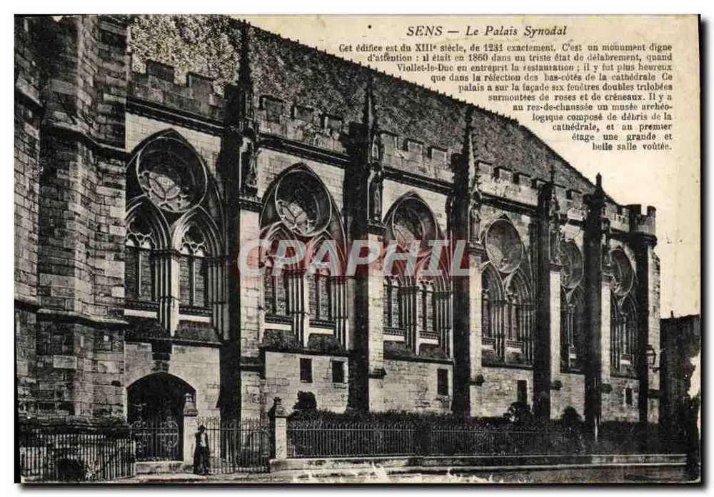 Sens — O Palácio Sinodal — editor desconhecido, número de série não visível - Frente