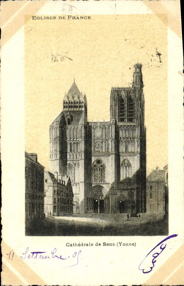 Catedral de Sens (Yonne) — Série 'Igrejas da França' — Edição Artística Suprêts, Paris - Frente