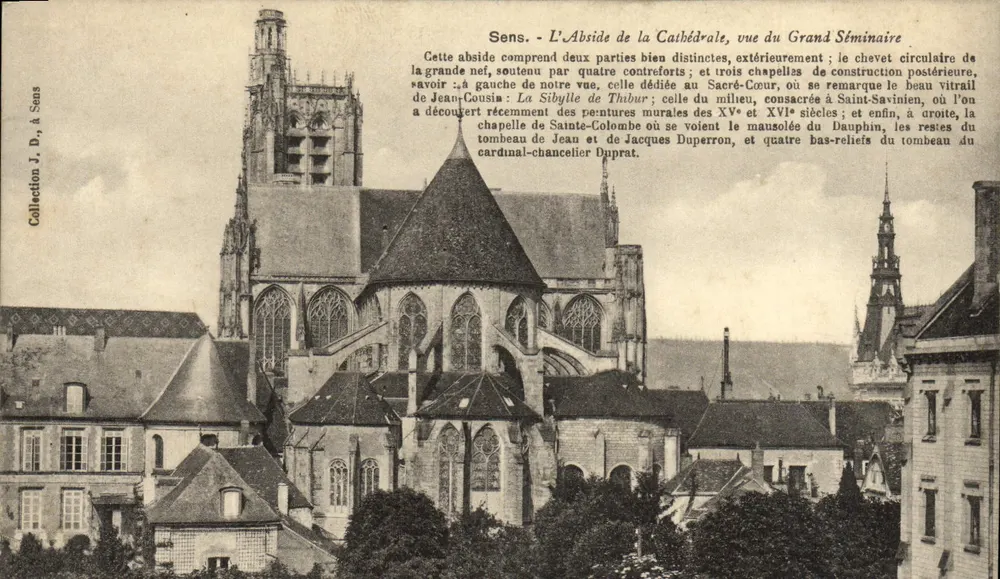 Sens - Die Apse der Kathedrale, Blick vom Grand Seminary - Vorderseite