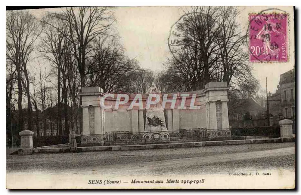 SENS (Yonne) — Gedenkstein für die Toten 1914-1918 — Sammlung J. D. Sens - Vorderseite