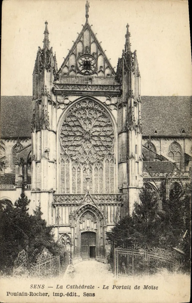 SENS — Die Kathedrale — Das Portal des Mose — Poulain-Rocher, Verlag, Sens - Vorderseite