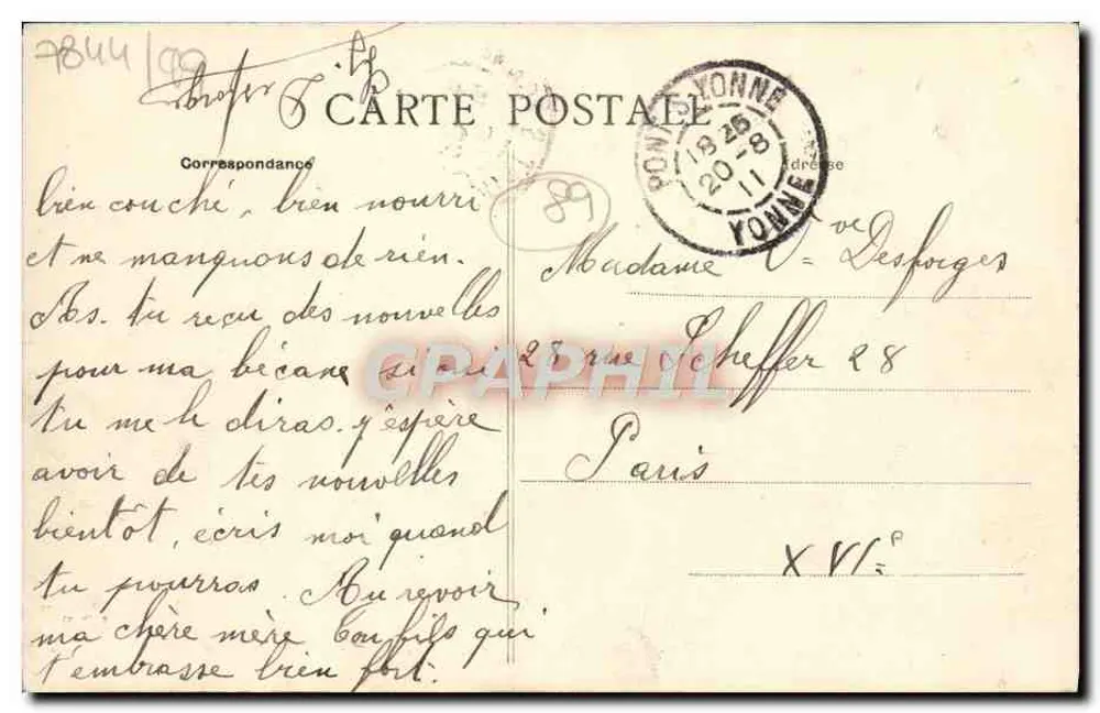PONT-sur-YONNE — Aquädukt der Vanne-Wasser — Route von St-Sérolin — Sammlung P. R.-S. - Rückseite