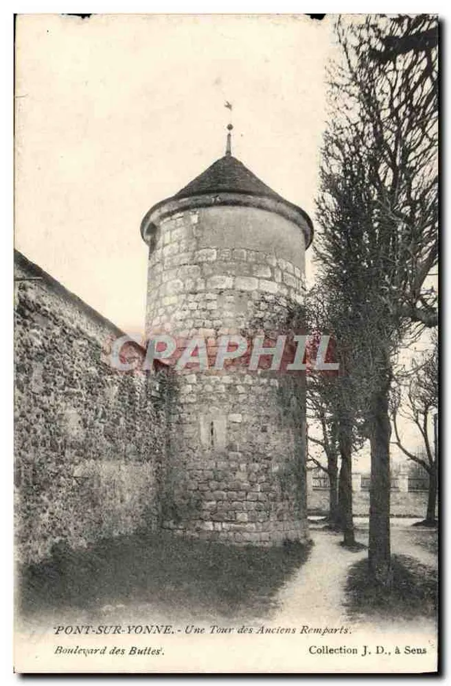 Brücke über Yonne — Eine Turm der alten Mauern — Sammlung J. D., in Sens - Vorderseite