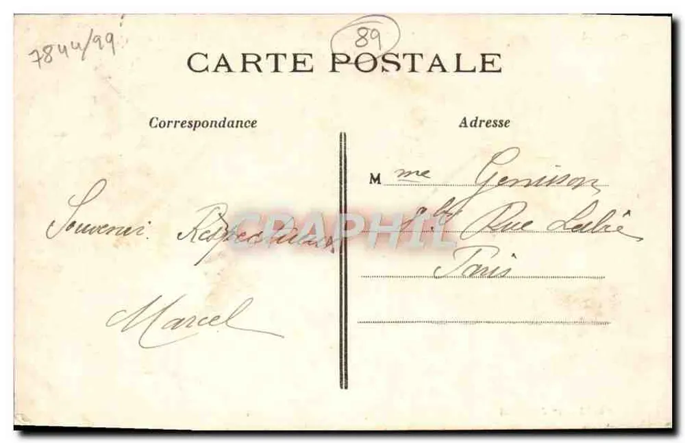 Um Quarré-les-Tombes (Yonne) — Tal der Cure, Felsen von Gué de Dun — unbekannter Verlag, Nr. 14 - Rückseite