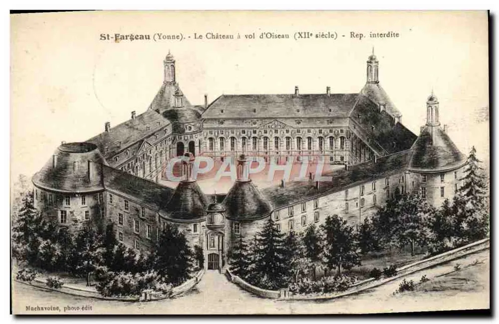 St-Fargeau (Yonne) — Das Schloss aus der Vogelperspektive (12. Jahrhundert) — Machavoin, Foto-Ausgabe - Vorderseite
