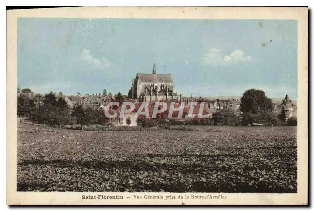 Saint-Florentin — Allgemeiner Blick vom Weg nach Avrèlles — Verlag: Lethou, Dijon - Vorderseite