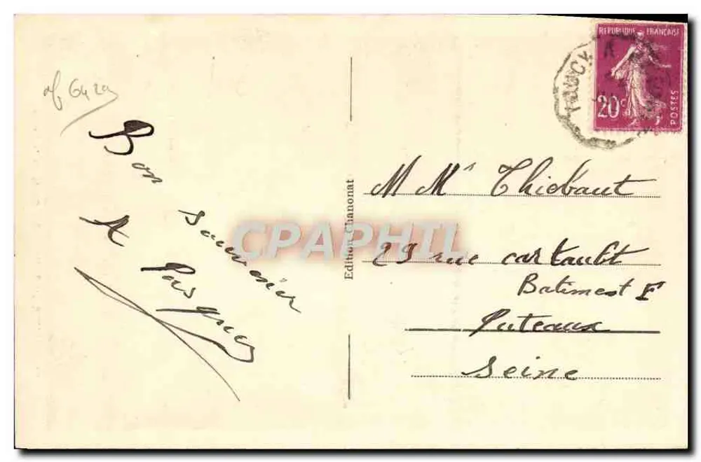 St-Maurice Thizouaille — Route de la Levée — Verlag Chanoirat - Rückseite