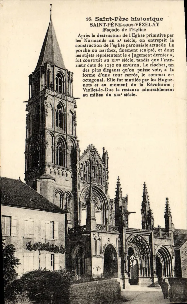 Saint-Père-sous-Vézelay — Fassade der Kirche — Librairie Pothain frères, Avallon - Vorderseite