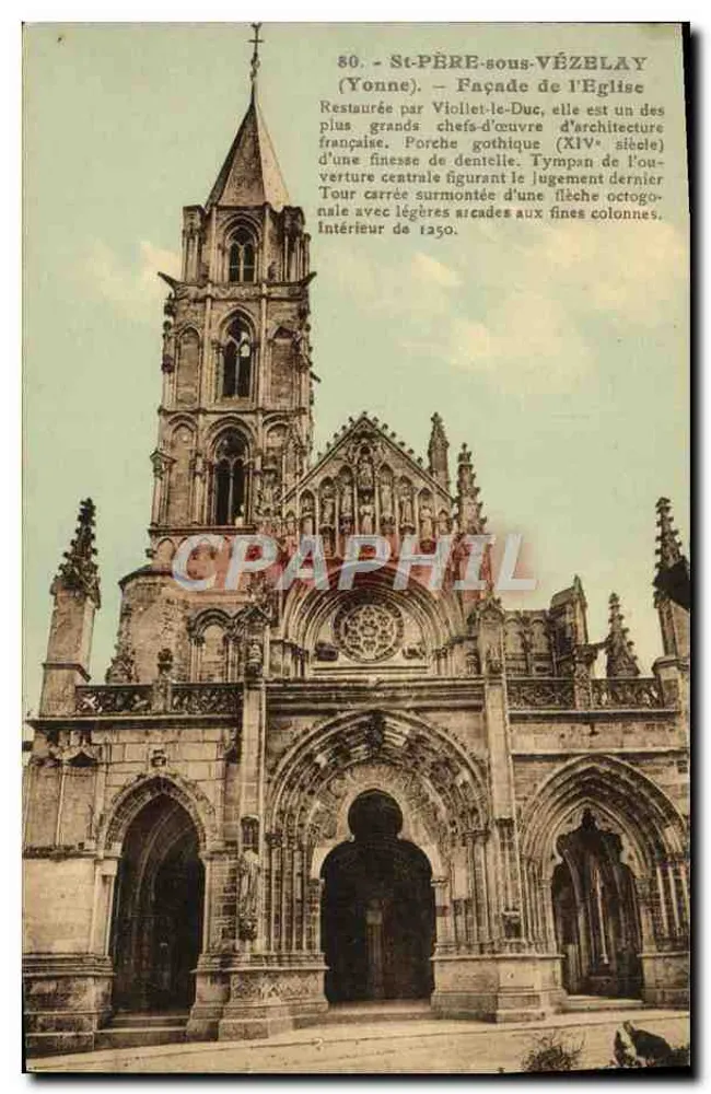 St-Père-sous-Vézelay — Fachada da Igreja — Ed. Brune, Paris - Frente