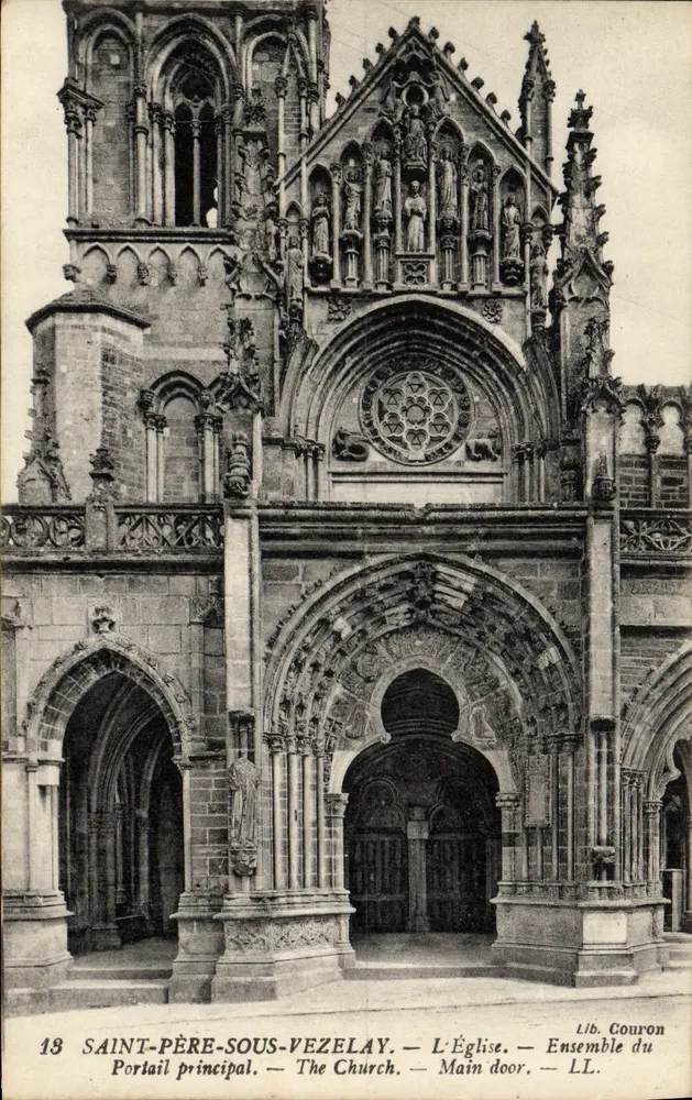 Saint-Père-sous-Vézelay — Die Kirche. Haupteingang — Lib. Couron, n°18 - Vorderseite