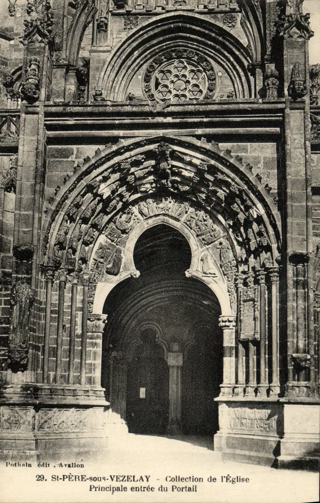 St-Père-sous-Vézelay — Haupteingang der Kirche — Verlag Pothaln Avallon - Vorderseite