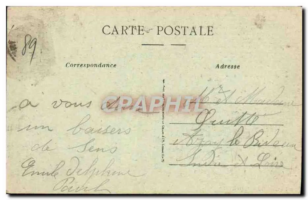 A Catedral de Sens — Poulain-Rocher, imp.-edit., Sens - Verso