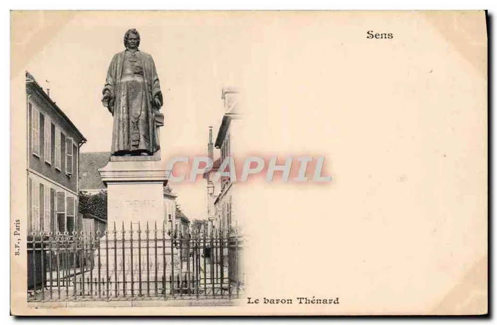 Sens — Estátua do barão Thénard — B.F., Paris - Frente