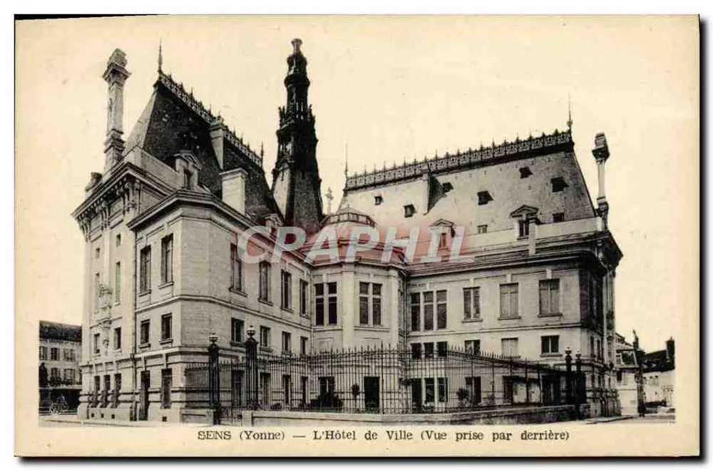 SENS (Yonne) — L'Hotel de Ville (Vista scattata da dietro) — Edizione D., SENS - Recto