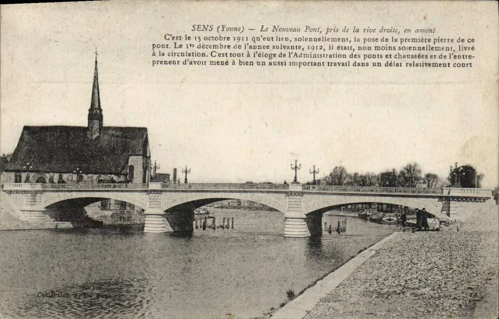 Sens (Yonne) — Le Nouveau Pont, aus der rechten Uferseite, stromaufwärts — Collection J. Dr. Fons - Vorderseite
