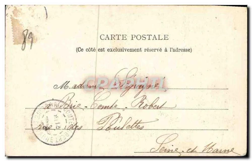Sens — Estátua do Barão Thénard — Sociedade Geral - Verso
