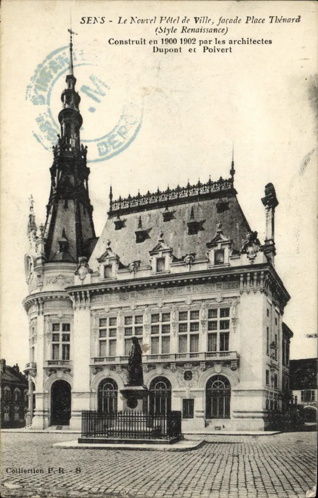 SENS - Das Neue Rathaus, Fassade Place Thénard (Renaissance-Stil) - Collièrtion P.R. - 8 - Vorderseite