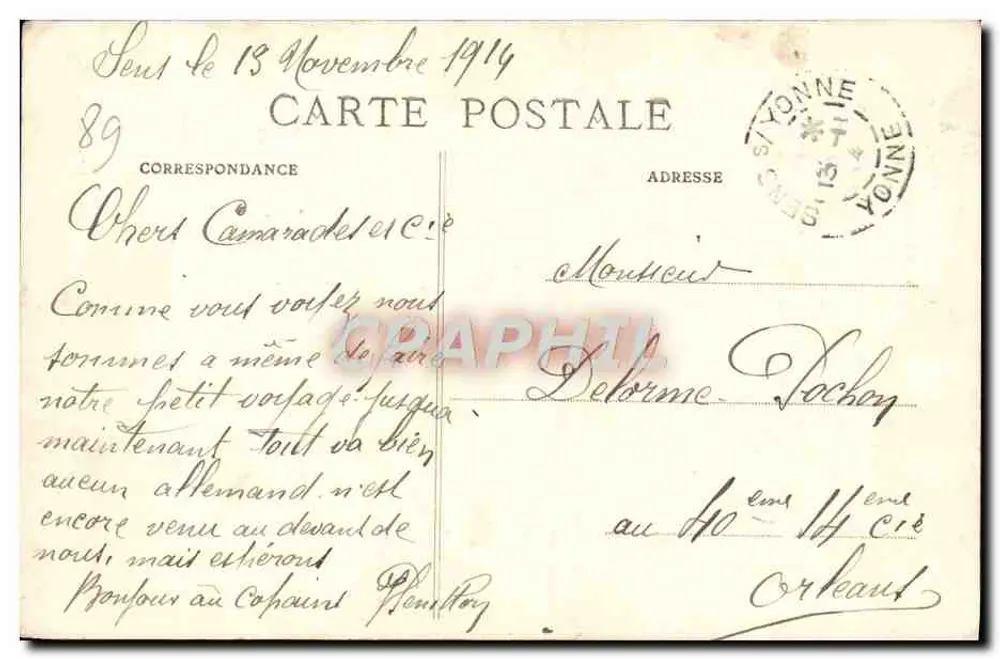 Sens — Panoramablick auf das Rathaus — Verlag P.R. — Nr. 89 - Rückseite