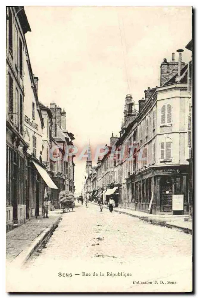 Sens — Rue de la République — Coleção J. D., Sens - Frente