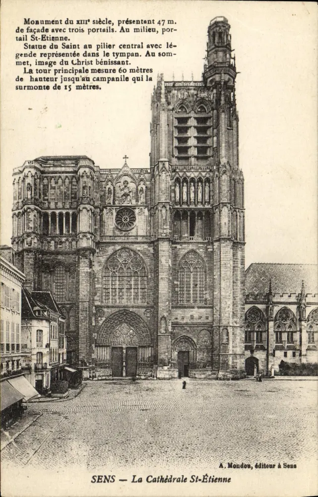 Sens — A Catedral de São Etienne — A. Mondou, editor em Sens - Frente