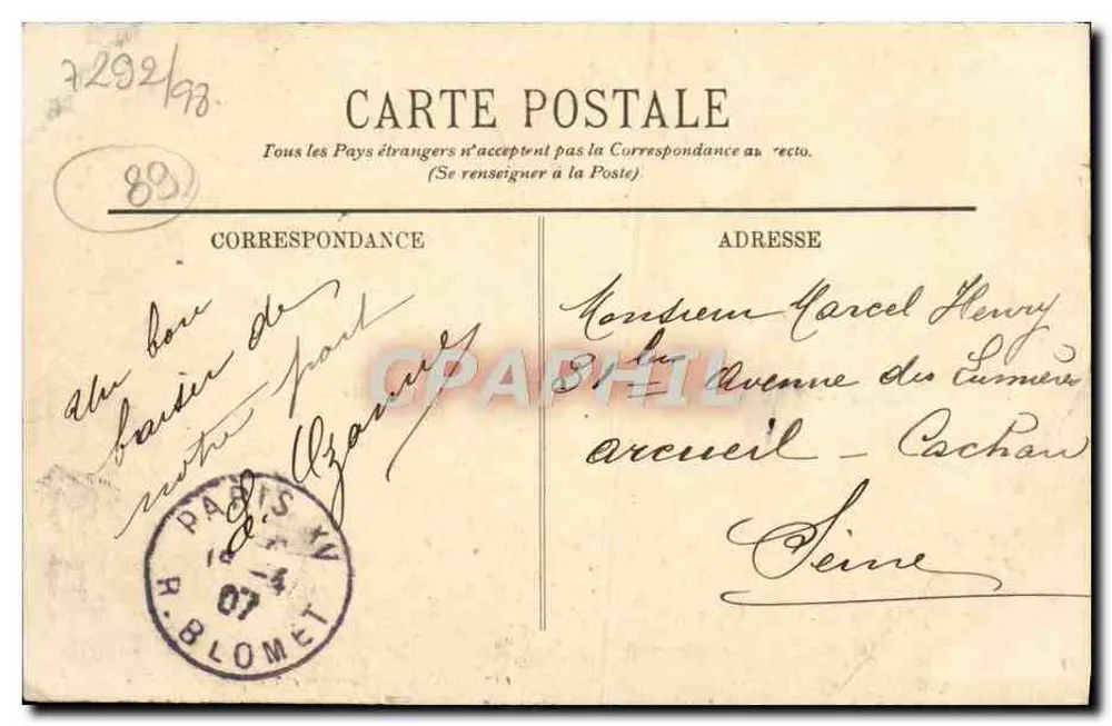 Sens — Barragem e Capela de St-Bon — LL. — n° 117 - Verso