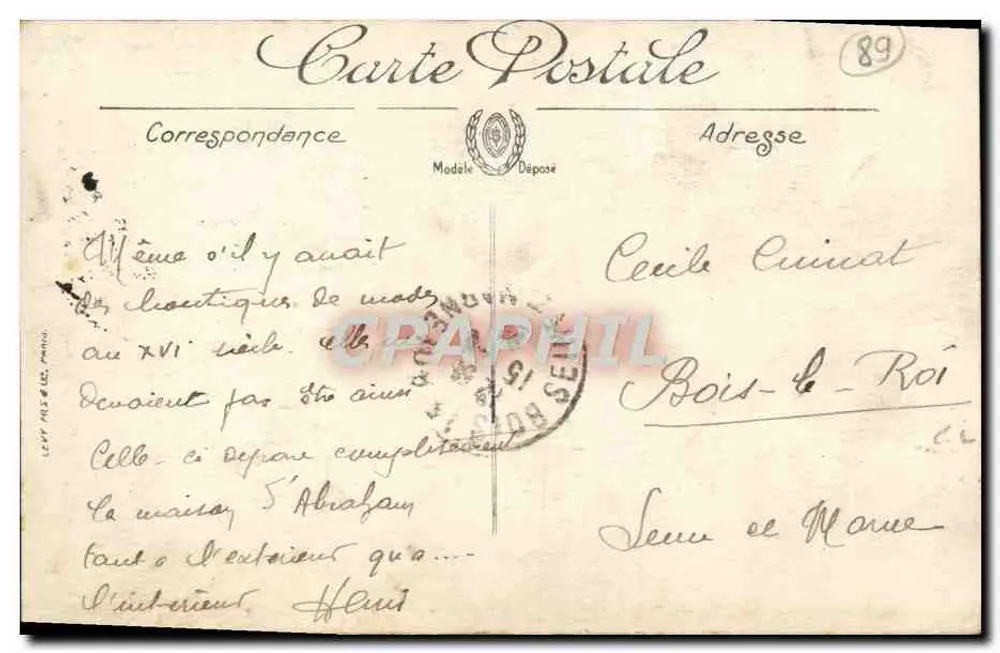 Sens — Casa de Abraham do século XVI — Editor não visível, número de série 68 - Verso