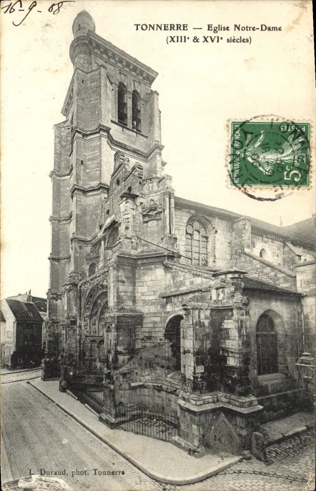 Tonnerre — Igreja de Nossa Senhora (séculos XIII e XVI) — L. Durand, fot. Tonnerre - Frente