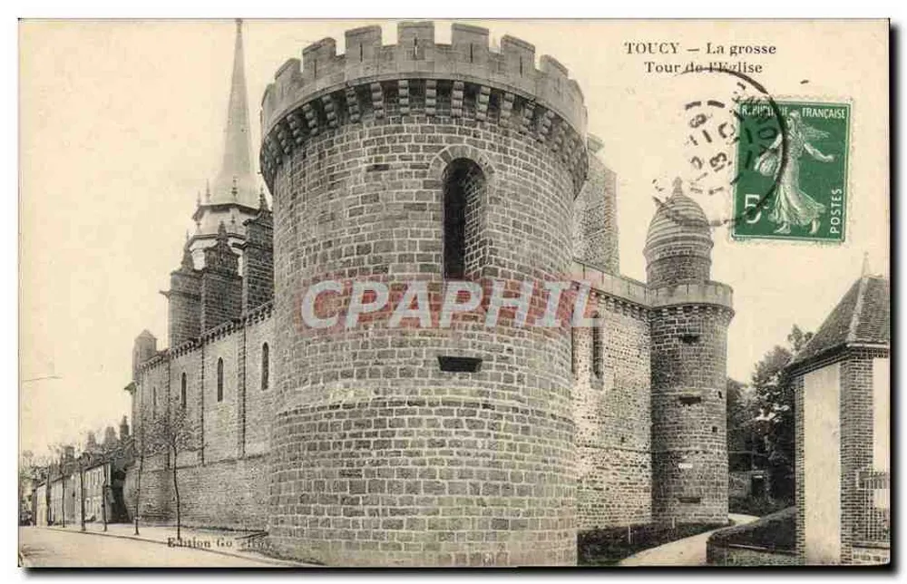 TOUCY — A grande Torre da Igreja — Edição Go 1907 - Frente