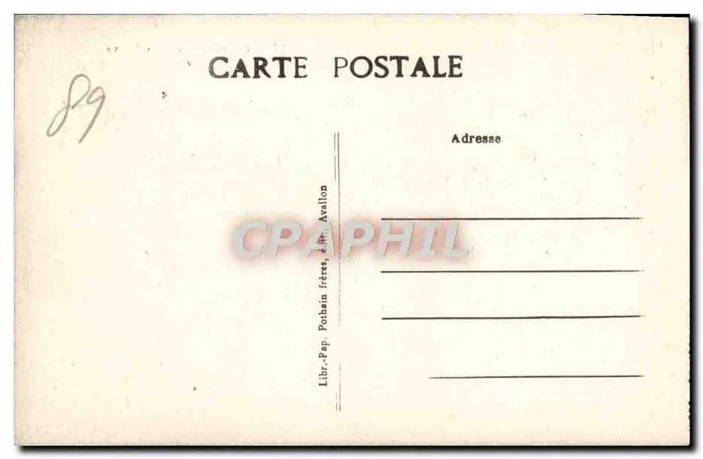 Vézelay — A Porta Nova — Librairie Pothain frères, éd. Avallon - Verso