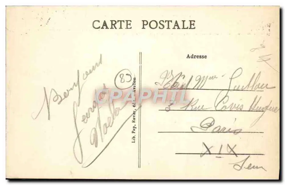 Vézelay — Vista geral sudoeste — Lib. Pap. Raven, edit. Avallon - Verso